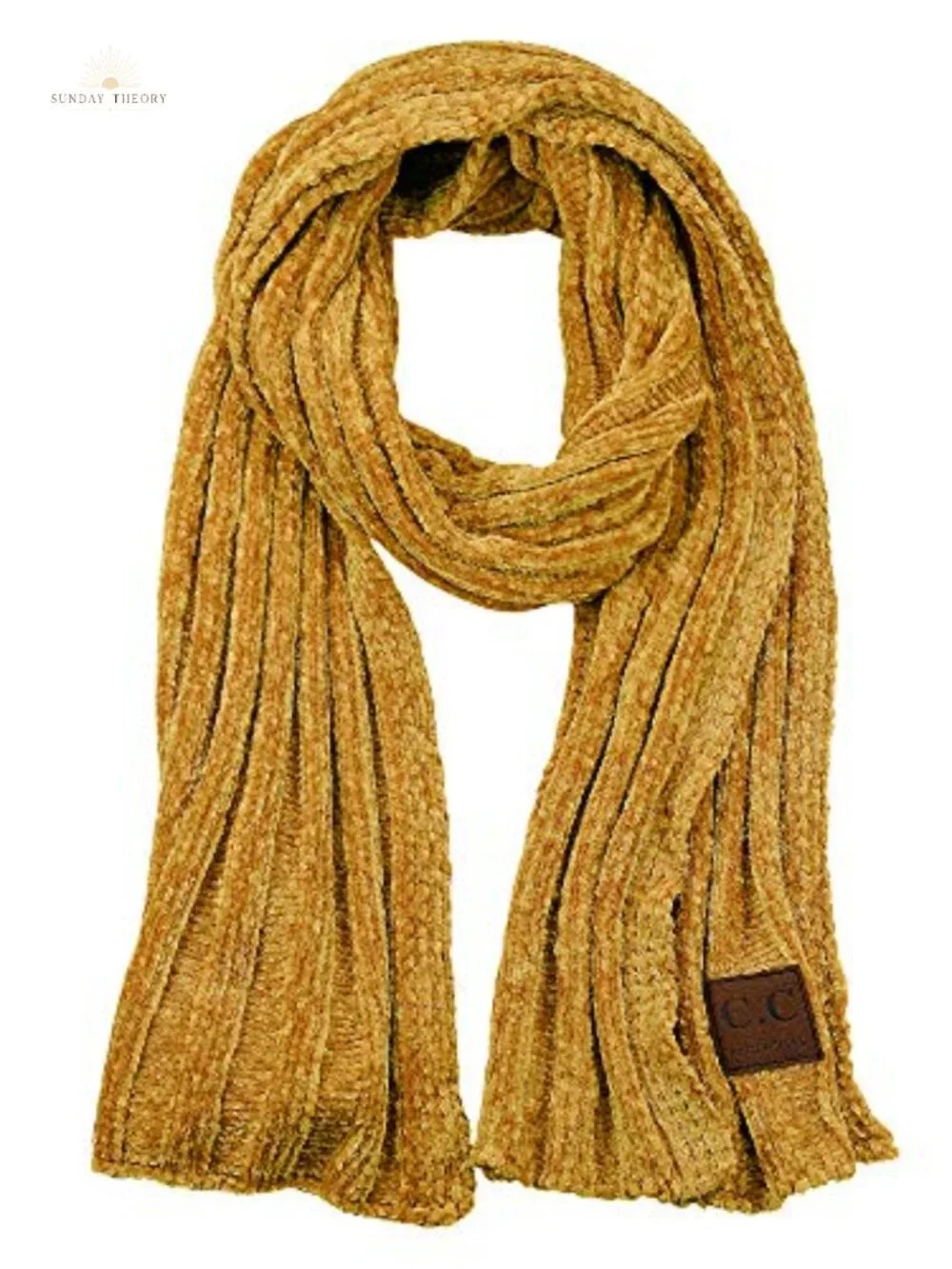 Women's Ultra Soft Chenille Ribbed Thick Warm Knit Shawl Wrap Scarf